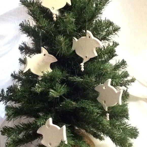 5 MANGO TREE STUDIOS 5 Ceramic Fish Freshwater Pearl Ornaments Decor Accent NEW - Picture 6 of 7